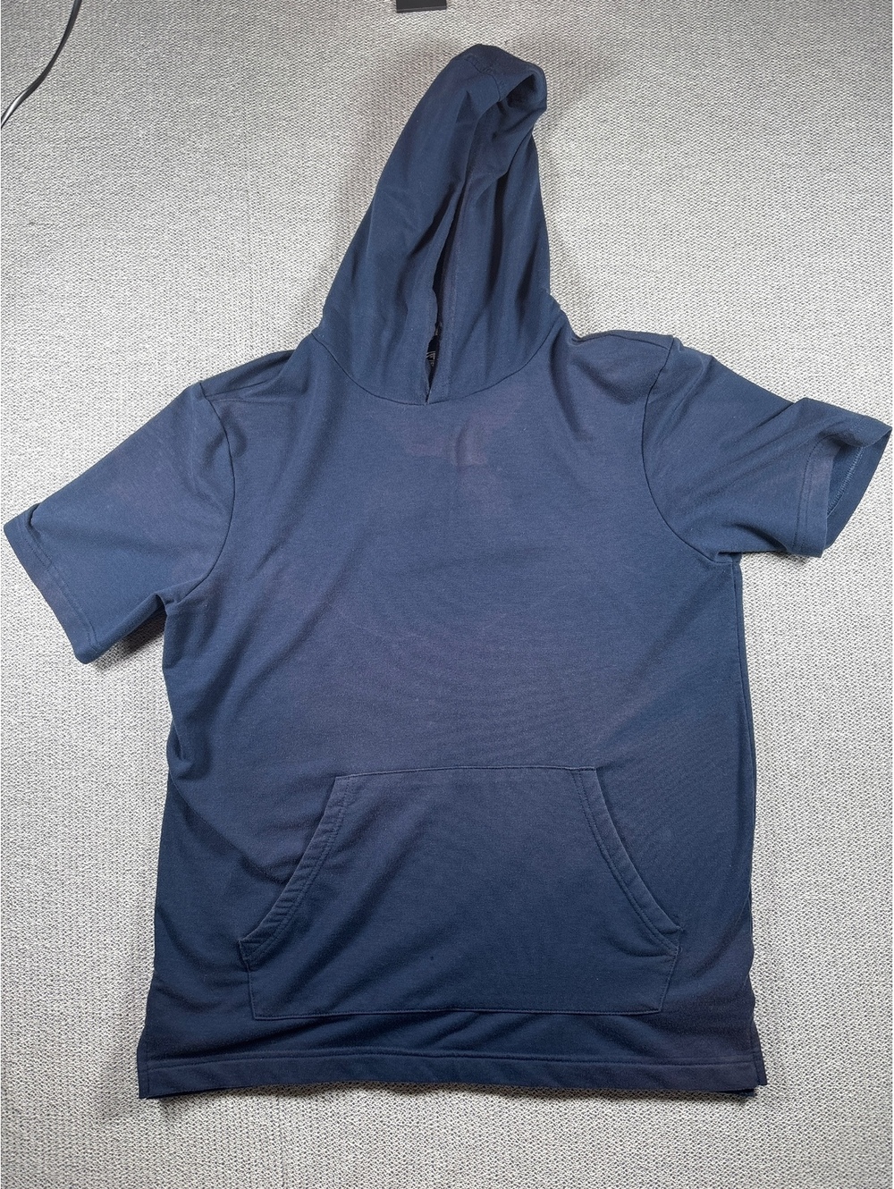 Athletic Works Men's Navy Short Sleeve Hoodie Medium